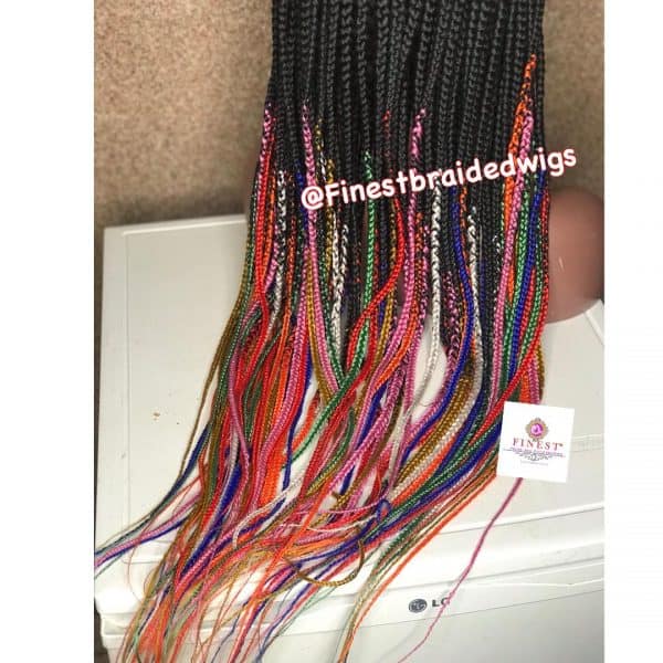Box Braids Rainbow Tips 🌈 (Triangle Parting- FULL LACE Wig) - Image 5